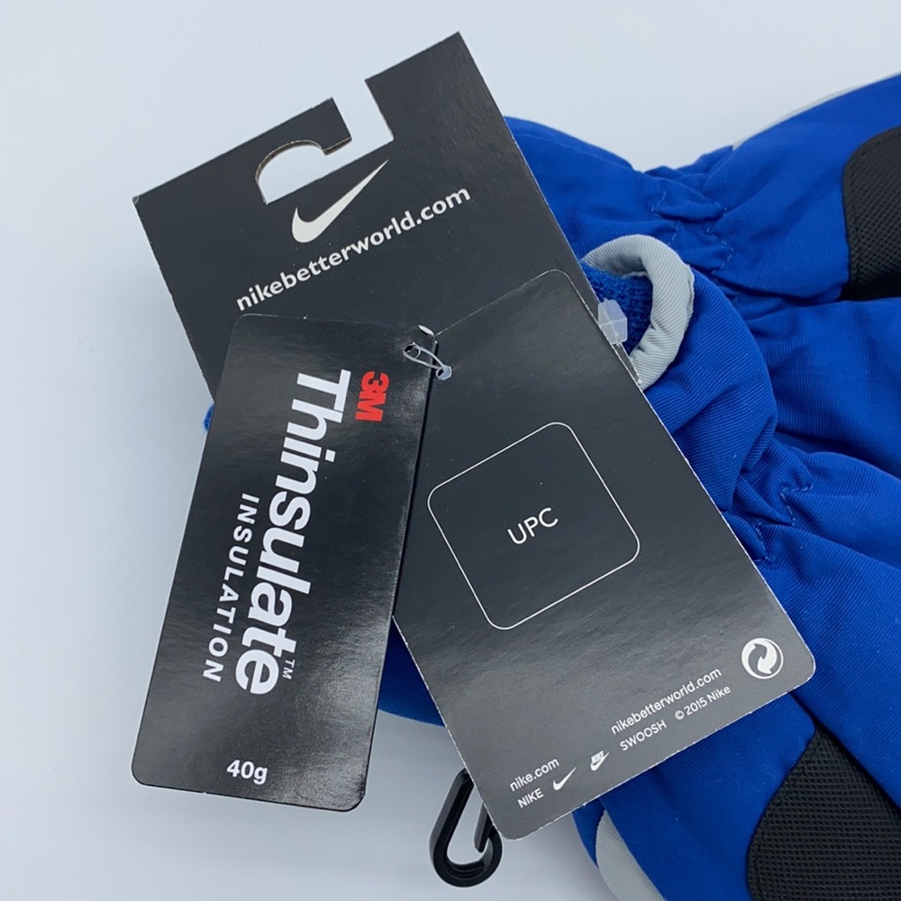 NWT BOYS NIKE THINSULATE INSULATION GLOVES SIZE 8 YOUTH BLUE GRAY - Picture 9 of 13